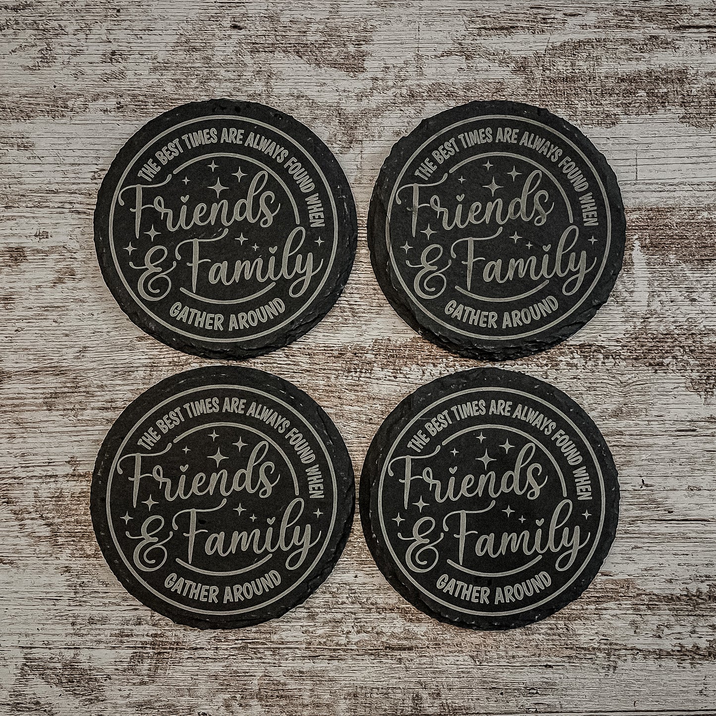 Friend Gift for House Warming Family Home Decor Laser Engraved Slate Coaster
