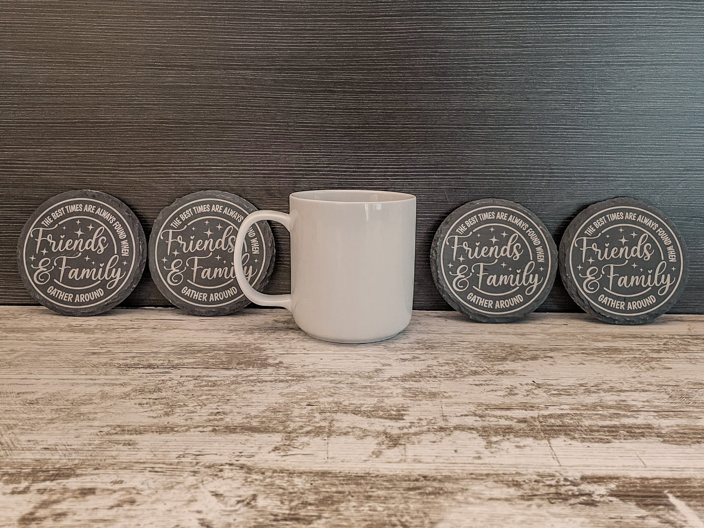 Friend Gift for House Warming Family Home Decor Laser Engraved Slate Coaster