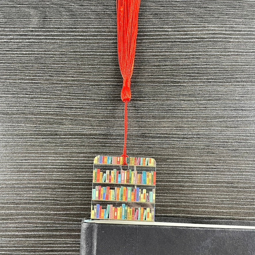 Bookshelf Bookmark – Gift for Teachers, Librarians & Book Lovers | Reading Accessory with Stacked Books Design