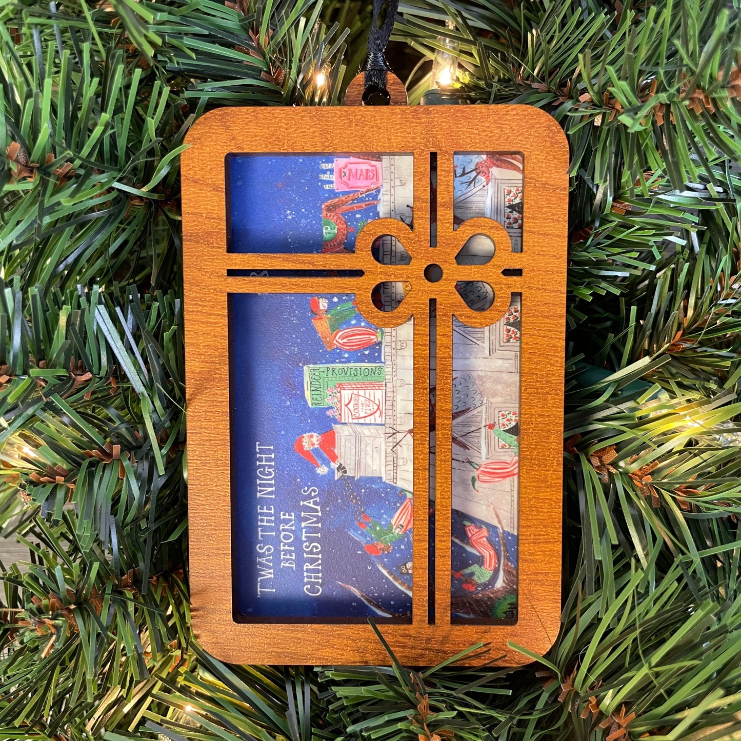 Christmas Ornament Gift Card Holder – Wooden Holiday Ornament for Gift Cards – Unique Stocking Stuffer, Teacher Gift, Secret Santa Idea