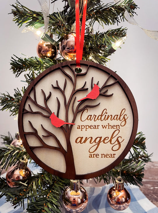 Cardinal Remembrance Ornament - Memorial Christmas Decoration, Loved Ones Tribute, Sympathy Gift, Red Bird Keepsake for Tree