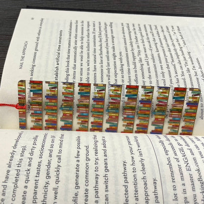 Bookshelf Bookmark – Gift for Teachers, Librarians & Book Lovers | Reading Accessory with Stacked Books Design