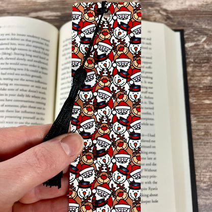 Cute Christmas Bookmark – Santa, Reindeer, and Snowmen – Holiday Reading Gift for Book Lovers