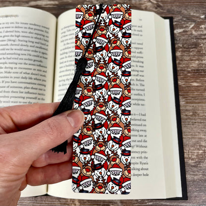 Cute Christmas Bookmark – Santa, Reindeer, and Snowmen – Holiday Reading Gift for Book Lovers