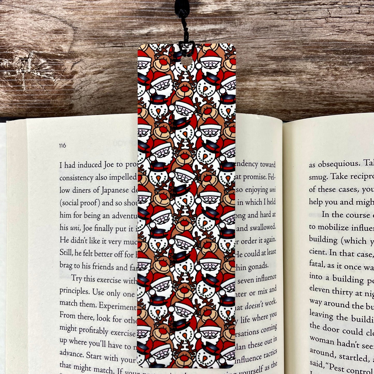 Cute Christmas Bookmark – Santa, Reindeer, and Snowmen – Holiday Reading Gift for Book Lovers
