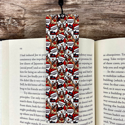 Cute Christmas Bookmark – Santa, Reindeer, and Snowmen – Holiday Reading Gift for Book Lovers