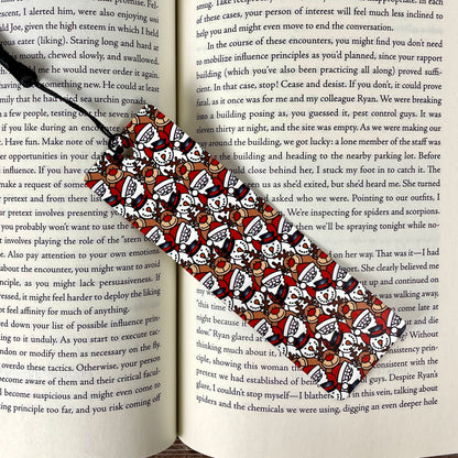 Cute Christmas Bookmark – Santa, Reindeer, and Snowmen – Holiday Reading Gift for Book Lovers