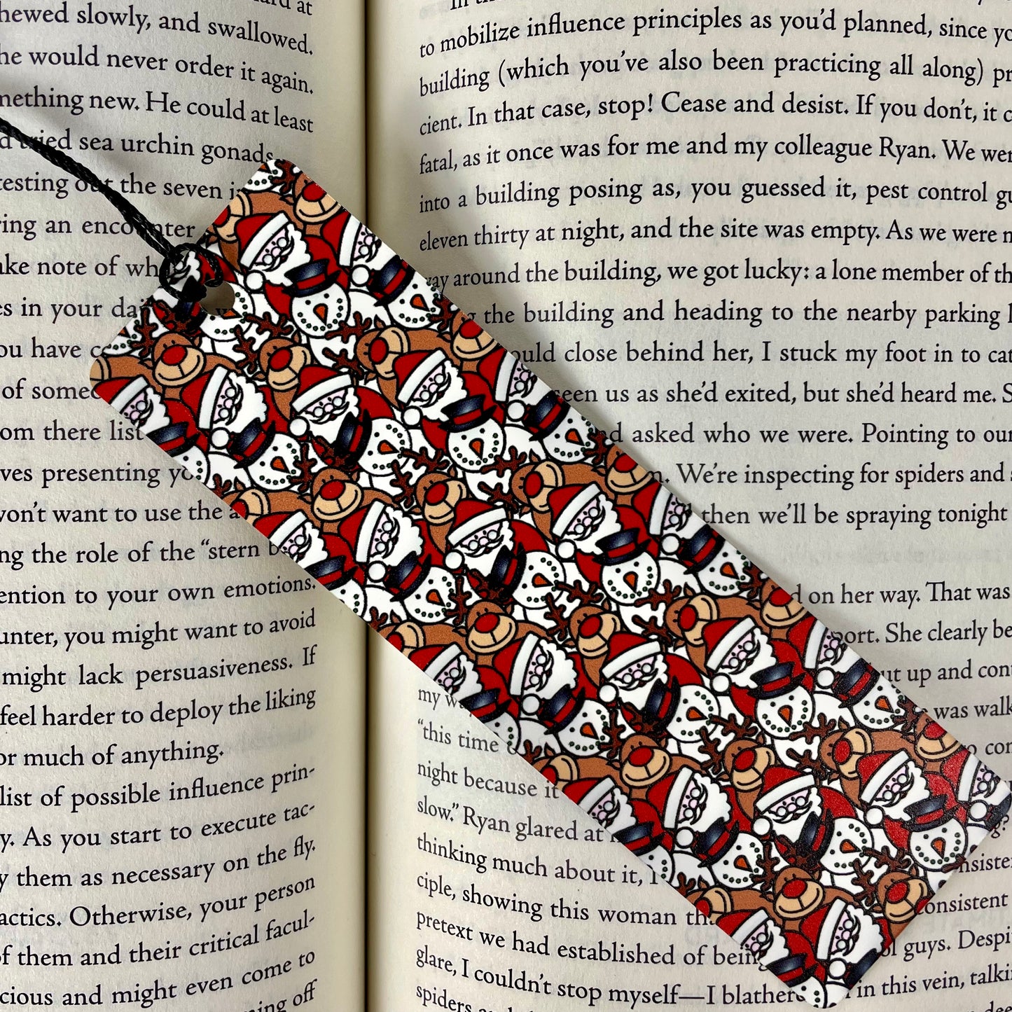 Cute Christmas Bookmark – Santa, Reindeer, and Snowmen – Holiday Reading Gift for Book Lovers