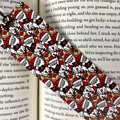 Cute Christmas Bookmark – Santa, Reindeer, and Snowmen – Holiday Reading Gift for Book Lovers