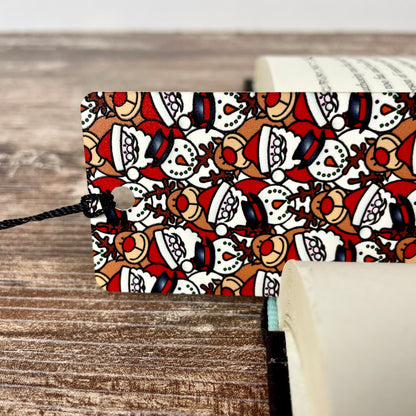 Cute Christmas Bookmark – Santa, Reindeer, and Snowmen – Holiday Reading Gift for Book Lovers