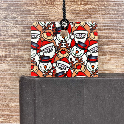 Cute Christmas Bookmark – Santa, Reindeer, and Snowmen – Holiday Reading Gift for Book Lovers