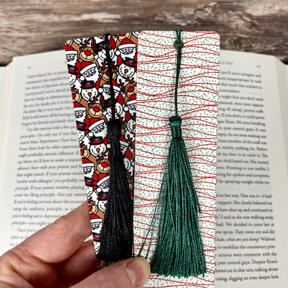 Christmas Bookmark Duo - Santa Reindeer Snowman & Holiday Snack Cake