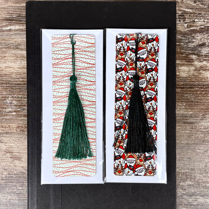 Christmas Bookmark Duo - Santa Reindeer Snowman & Holiday Snack Cake