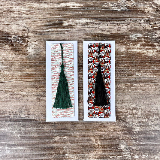 Christmas Bookmark Duo - Santa Reindeer Snowman & Holiday Snack Cake