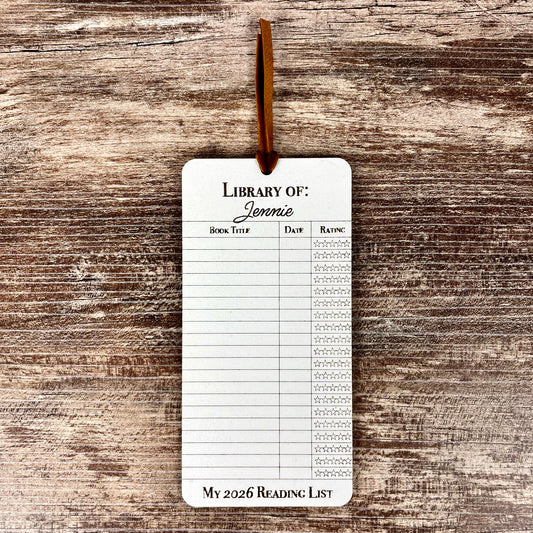 Personalized Reading Log Bookmark: Book Lover Gift