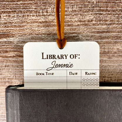 Personalized Reading Log Bookmark: Book Lover Gift