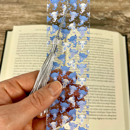 Blue Axolotl Bookmark | Cute Bookmark for Kids & Animal Lovers | Fun Gift for Readers | Kawaii Reading Accessory with Tassel