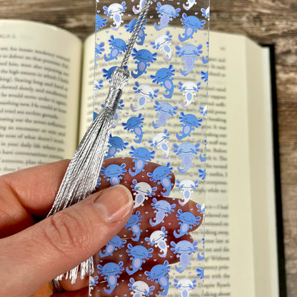 Blue Axolotl Bookmark | Cute Bookmark for Kids & Animal Lovers | Fun Gift for Readers | Kawaii Reading Accessory with Tassel