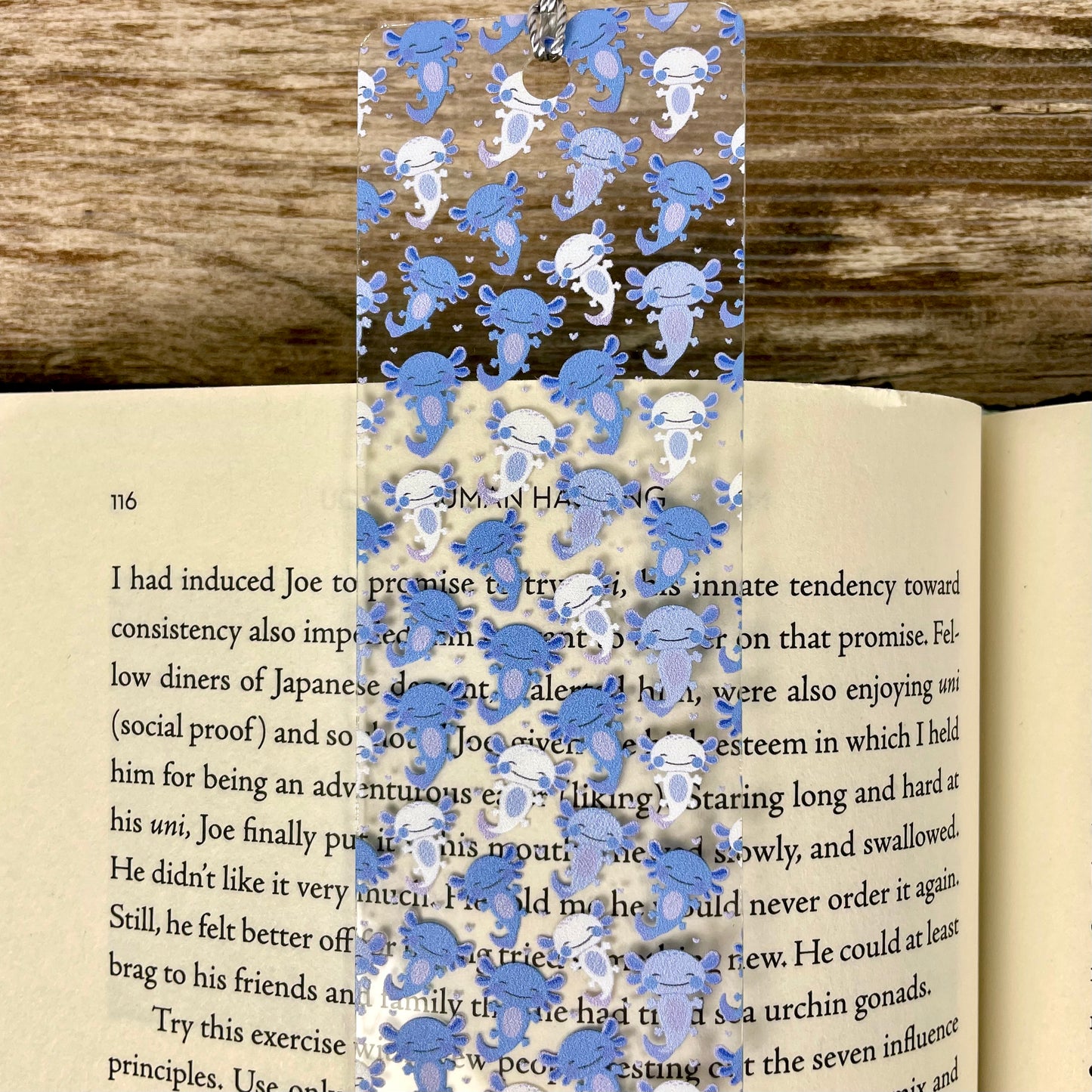 Blue Axolotl Bookmark | Cute Bookmark for Kids & Animal Lovers | Fun Gift for Readers | Kawaii Reading Accessory with Tassel