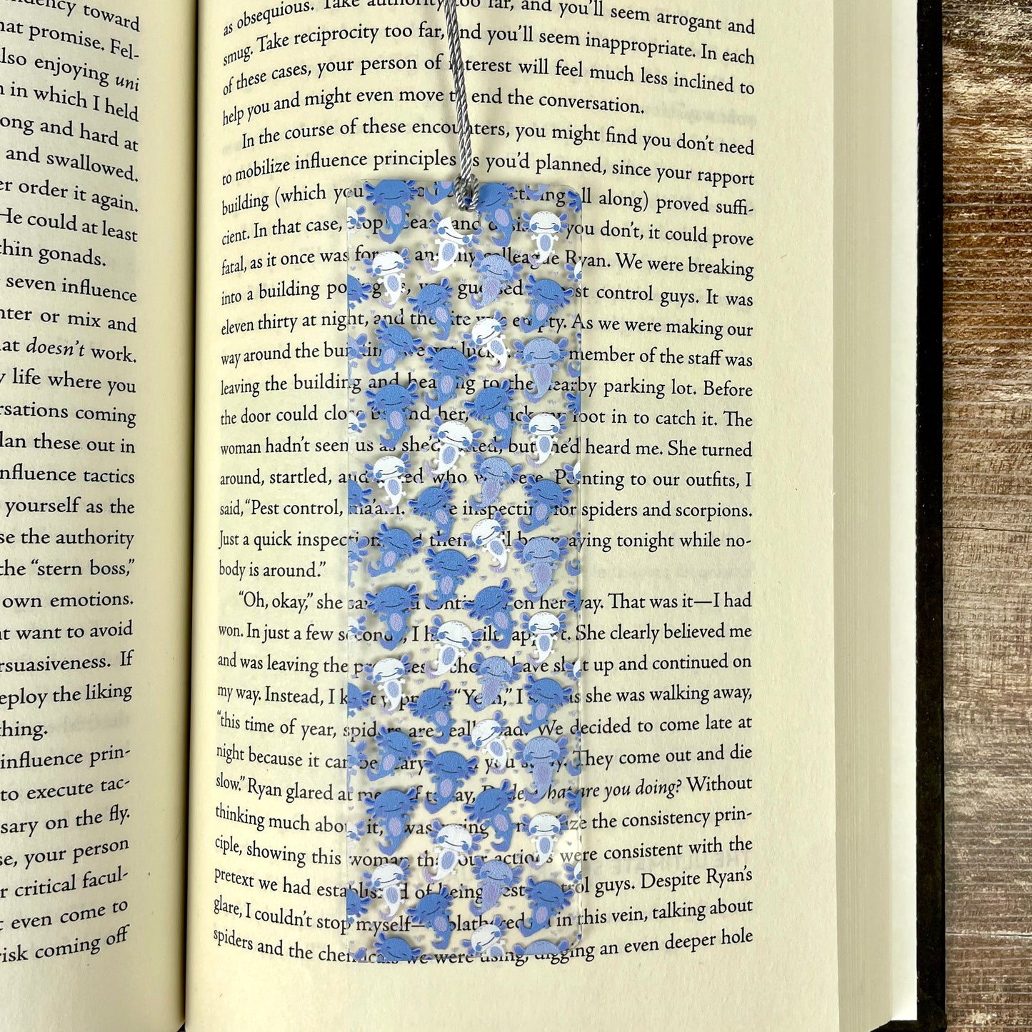 Blue Axolotl Bookmark | Cute Bookmark for Kids & Animal Lovers | Fun Gift for Readers | Kawaii Reading Accessory with Tassel