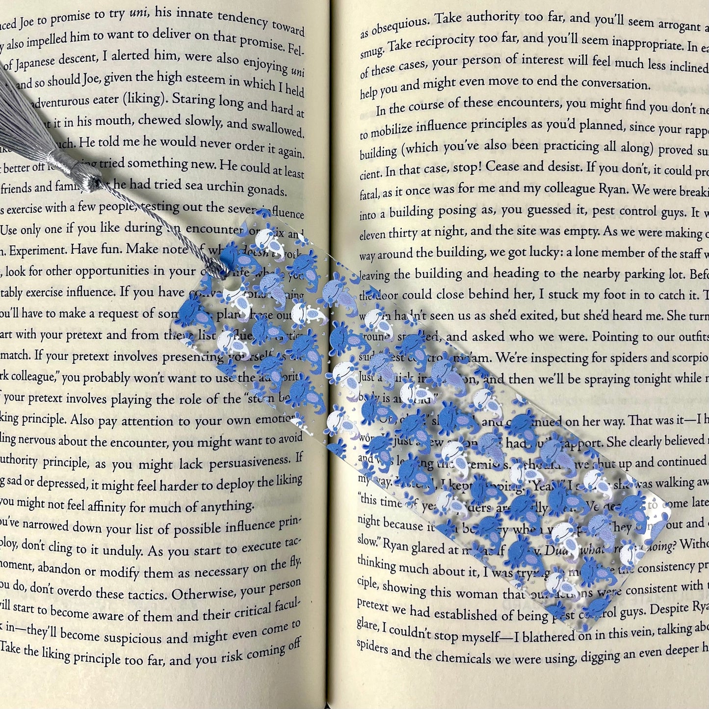 Blue Axolotl Bookmark | Cute Bookmark for Kids & Animal Lovers | Fun Gift for Readers | Kawaii Reading Accessory with Tassel