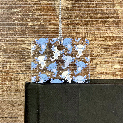 Blue Axolotl Bookmark | Cute Bookmark for Kids & Animal Lovers | Fun Gift for Readers | Kawaii Reading Accessory with Tassel