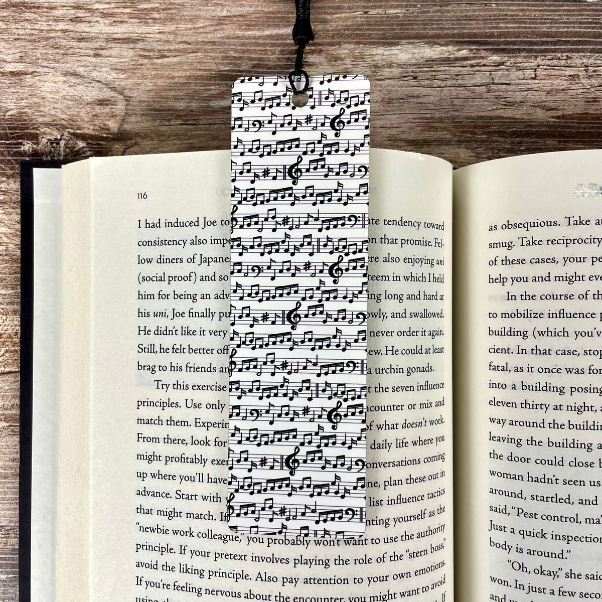 Musical Notes Bookmark with Tassel - Gift for Music Lovers