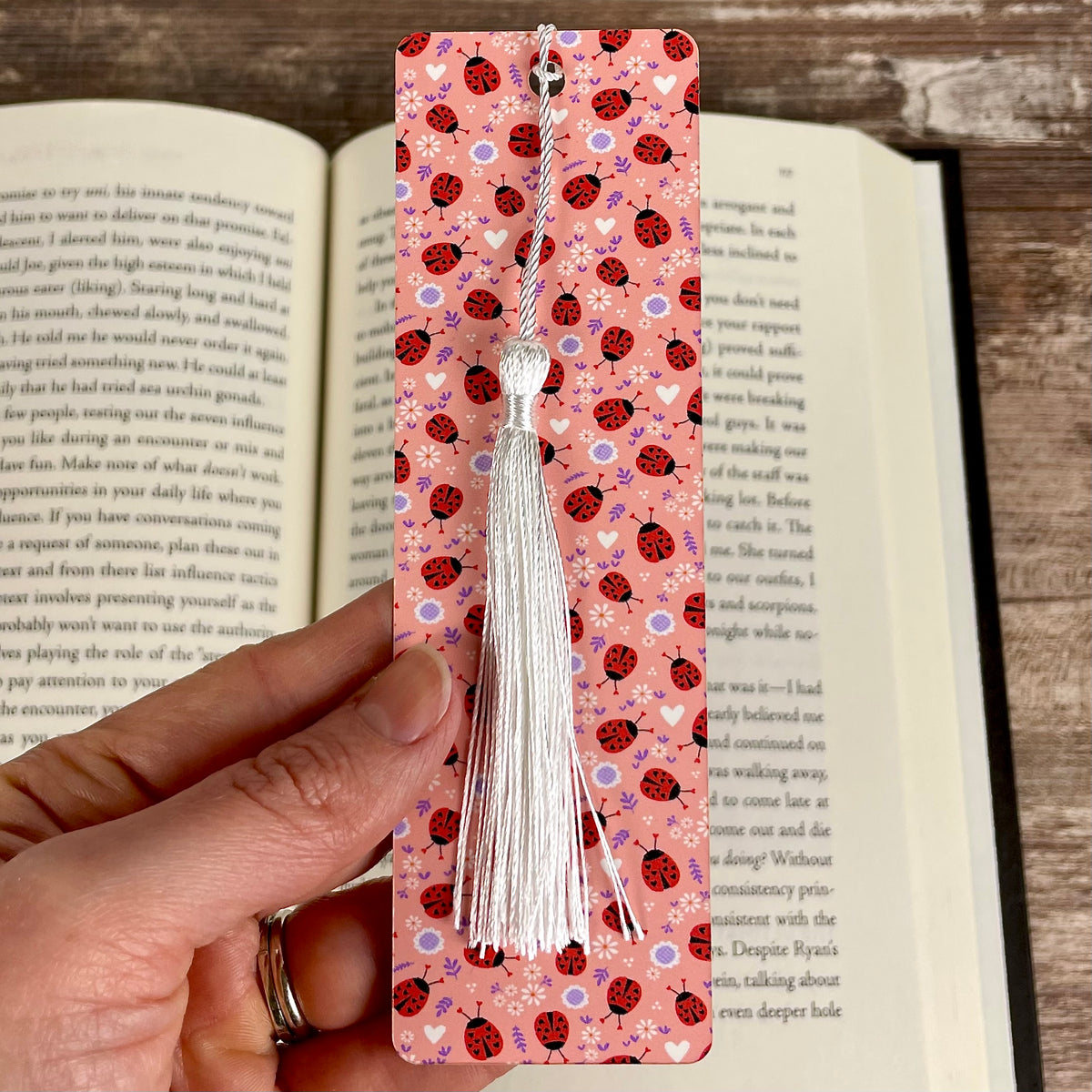 Love & Hearts Bookmark Set - Hearts and Ladybugs Gift for Book Lovers