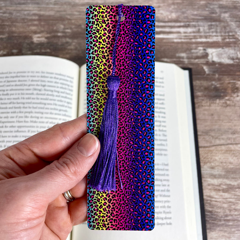 Rainbow Leopard Print Bookmark - Bright Gift for Book Lovers