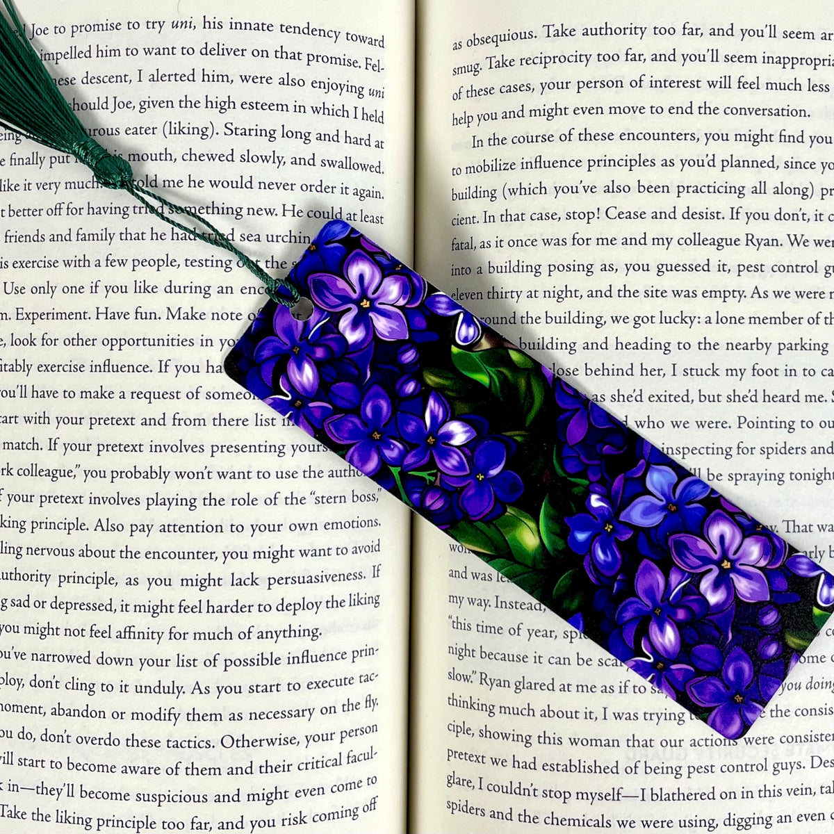 Lilac flower bookmark - Purple Floral Reading Accessory for Book Lovers
