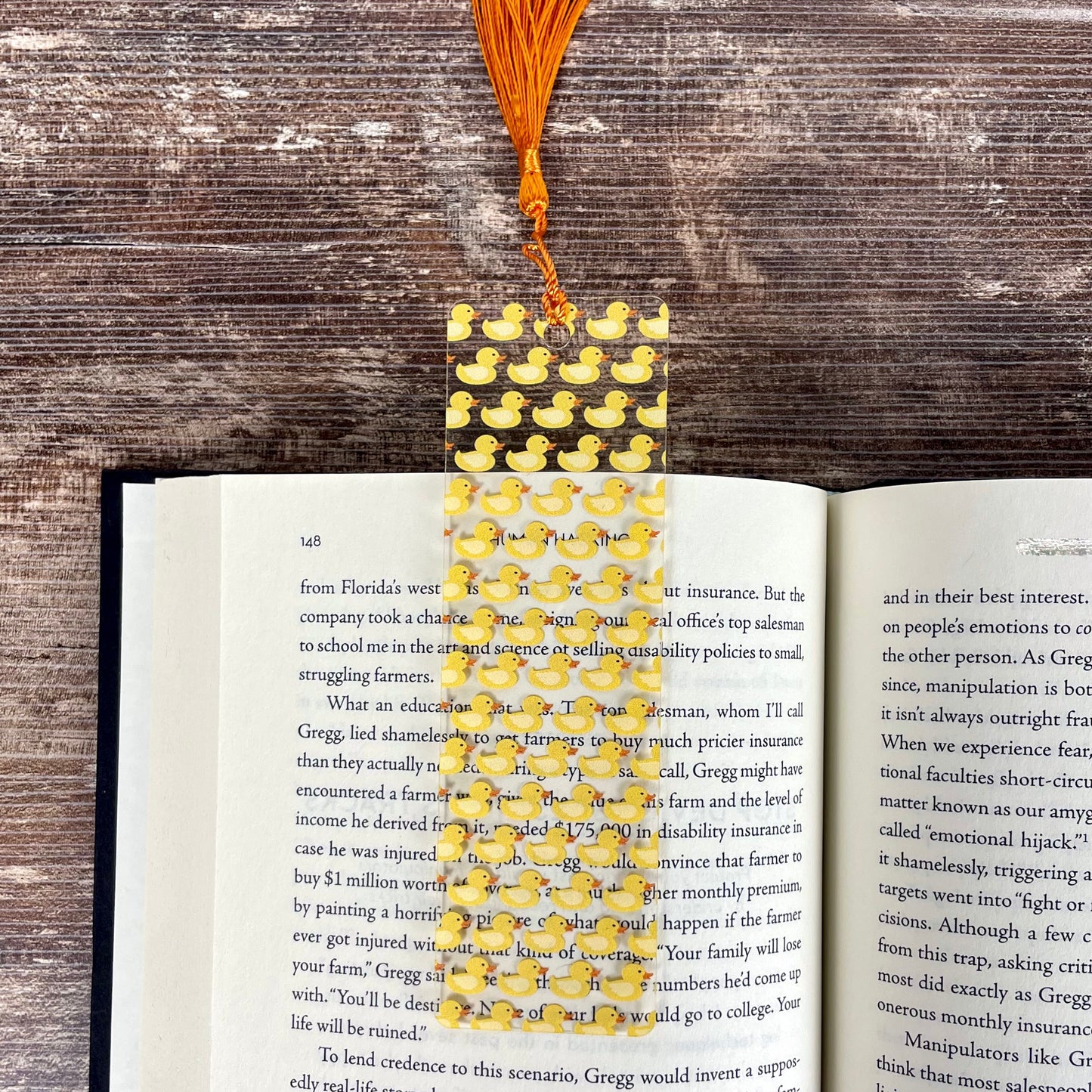Rubber Duck Bookmark with Tassel | Cute Yellow Duckie Gift | Fun Reading Accessory | Bright Book Lover Gift for Kids & Adults