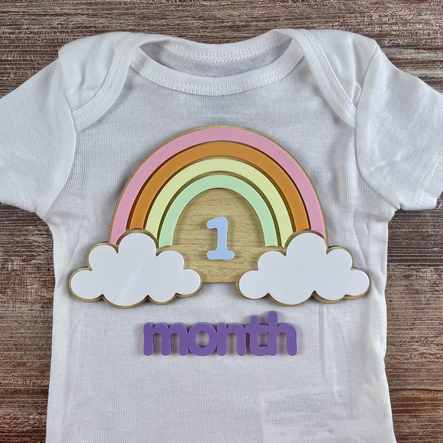 Rainbow Baby Milestone Sign – Monthly Photo Prop for Newborn – Interchangeable Acrylic Numbers – Baby Shower Gift – Nursery Decor
