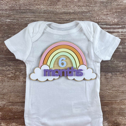 Rainbow Baby Milestone Sign – Monthly Photo Prop for Newborn – Interchangeable Acrylic Numbers – Baby Shower Gift – Nursery Decor