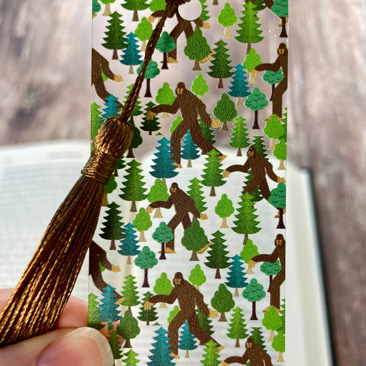 Bigfoot Bookmark with Tassel | Funny Sasquatch Forest Bookmark