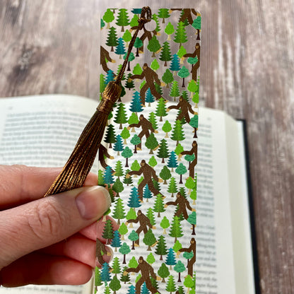 Bigfoot Bookmark with Tassel | Funny Sasquatch Forest Bookmark