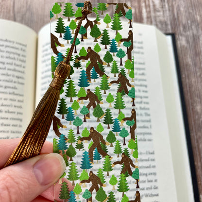 Bigfoot Bookmark with Tassel | Funny Sasquatch Forest Bookmark