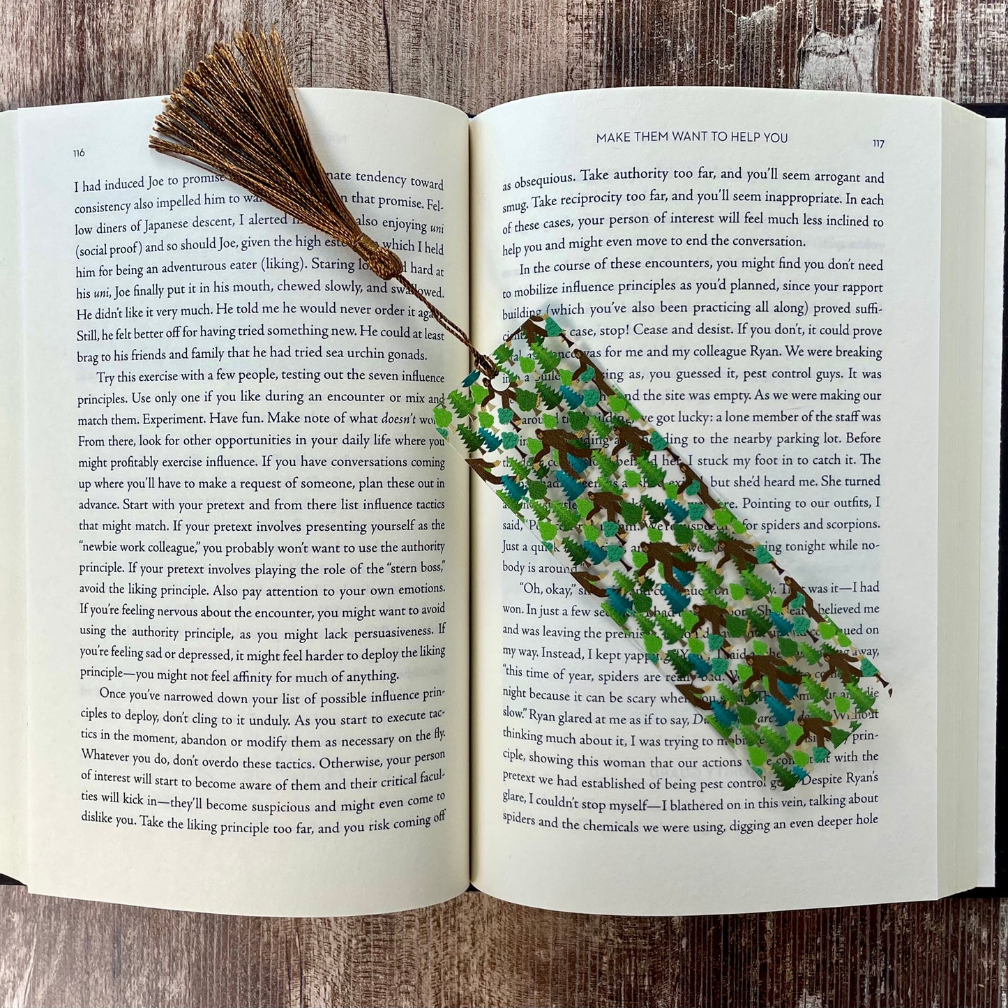 Bigfoot Bookmark with Tassel | Funny Sasquatch Forest Bookmark