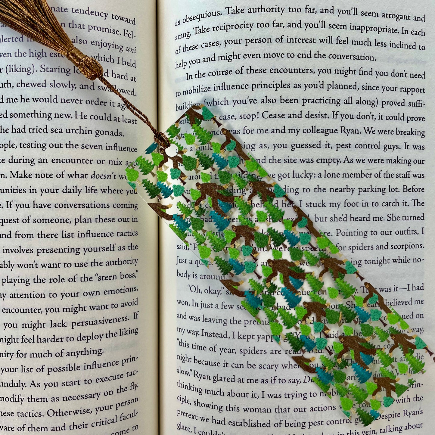 Bigfoot Bookmark with Tassel | Funny Sasquatch Forest Bookmark