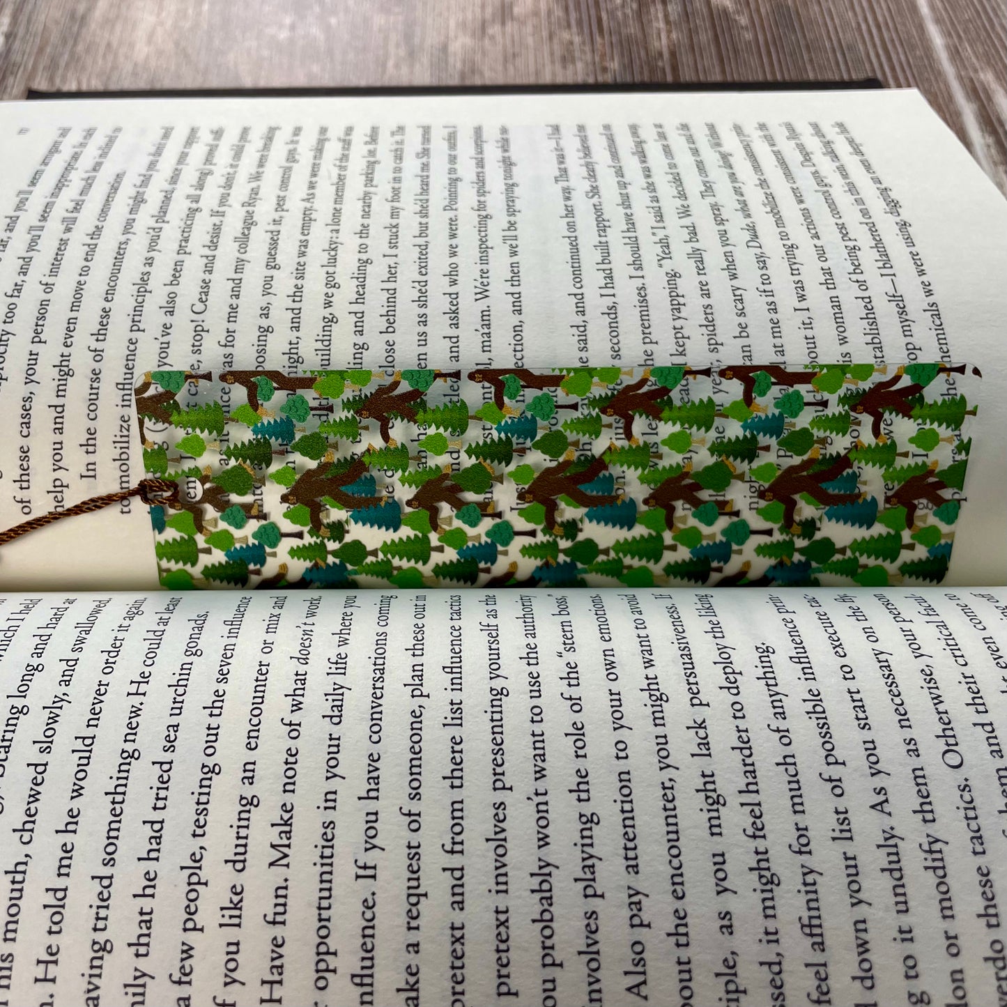 Bigfoot Bookmark with Tassel | Funny Sasquatch Forest Bookmark
