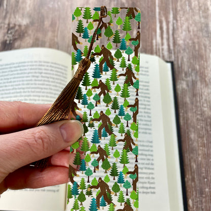 Bigfoot Bookmark with Tassel | Funny Sasquatch Forest Bookmark