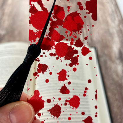 Blood Splatter Bookmark – True Crime Thriller Gift for Mystery Readers | Creepy Horror Accessory for Book Lovers