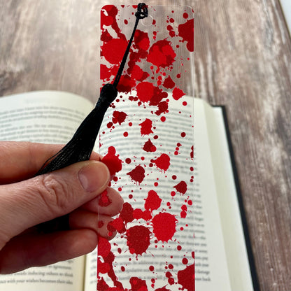 Blood Splatter Bookmark – True Crime Thriller Gift for Mystery Readers | Creepy Horror Accessory for Book Lovers