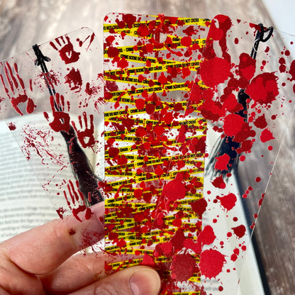 Bloody Bookmark Set: Crime Scene Reader Gift - 3-Pack