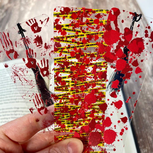 Bloody Bookmark Set: Crime Scene Reader Gift - 3-Pack
