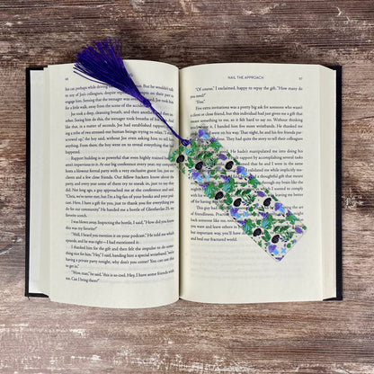 Cute Frog Bookmark with Mushrooms and Crystals | Fun Reading Gift for Kids & Book Lovers | Fantasy Bookmark with Tassel