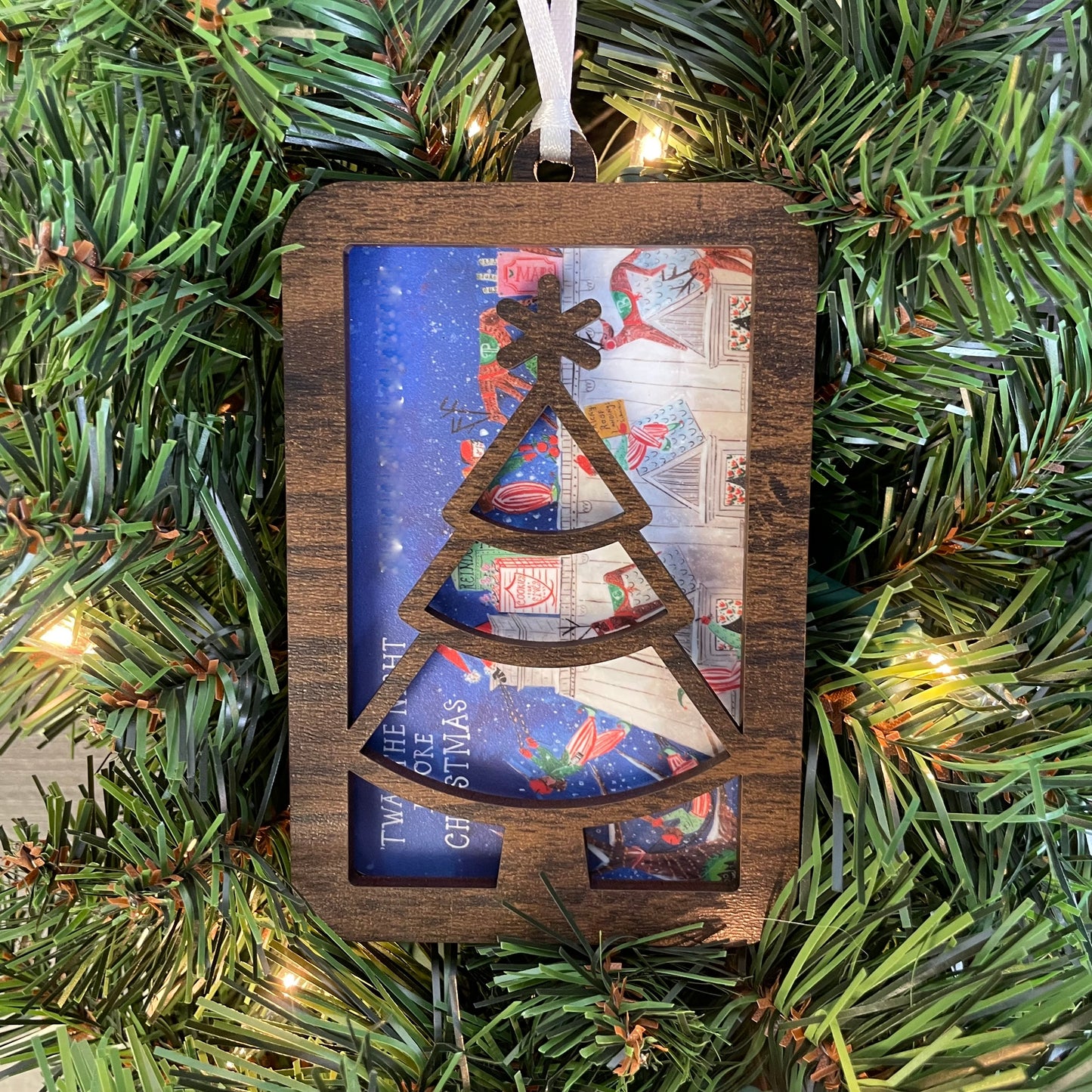 Christmas Ornament Gift Card Holder – Wooden Holiday Ornament for Gift Cards – Unique Stocking Stuffer, Teacher Gift, Secret Santa Idea