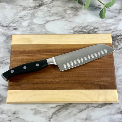 Handmade Walnut and Maple Cutting Board | Two-Tone Wood Charcuterie Board | Housewarming Gift | Kitchen Decor