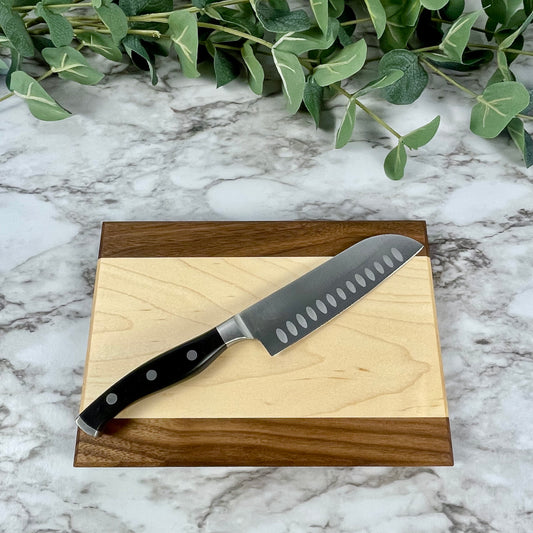 Handmade Walnut and Maple Cutting Board | Two-Tone Wood Charcuterie Board | Housewarming Gift | Kitchen Decor