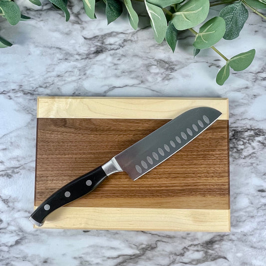 Handmade Walnut and Maple Cutting Board | Two-Tone Wood Charcuterie Board | Housewarming Gift | Kitchen Decor