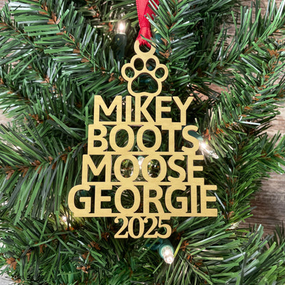 Personalized Family Name Christmas Ornament 2025: Custom Wood Tree Decoration